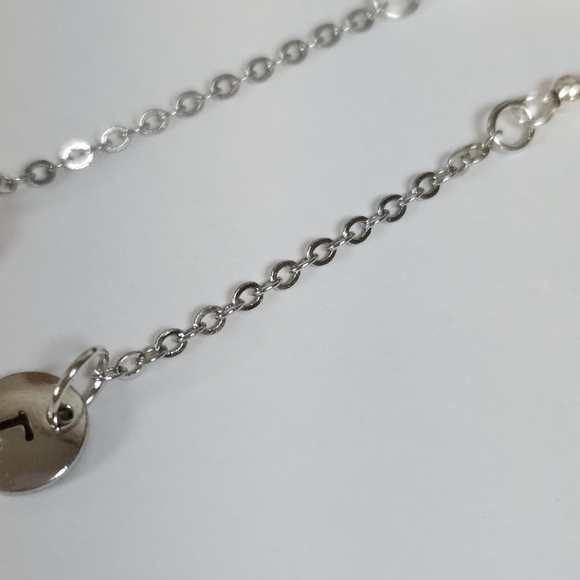 Handmade Silver Letter Charm & Chain Dangle Earrings Personalized Initial Letter - Picture 9 of 10